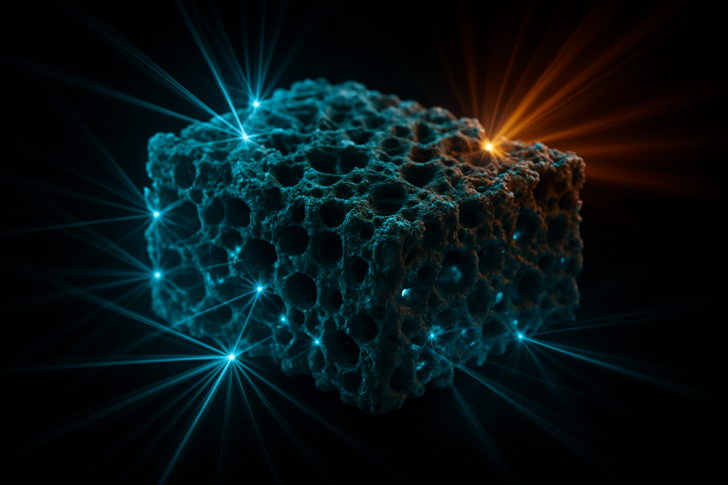 Chaotic Material Scatters Light While Selectively Emitting Infrared Heat