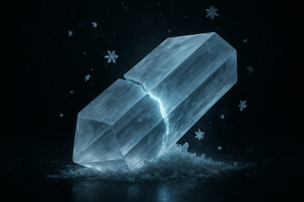Cryogenically self-healing organic crystals