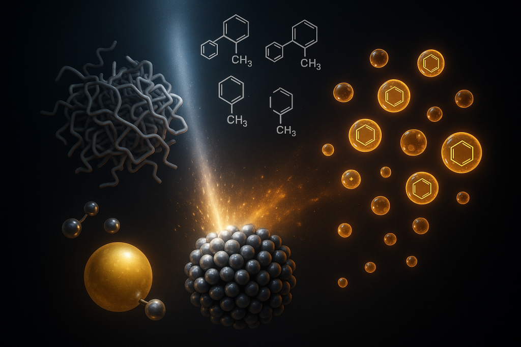 Breaking the yield–selectivity trade-off in polystyrene waste valorization via tandem depolymerization and hydrogenolysis