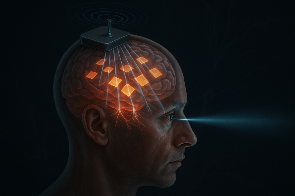 Patterned wireless transcranial optogenetics generates artificial perception