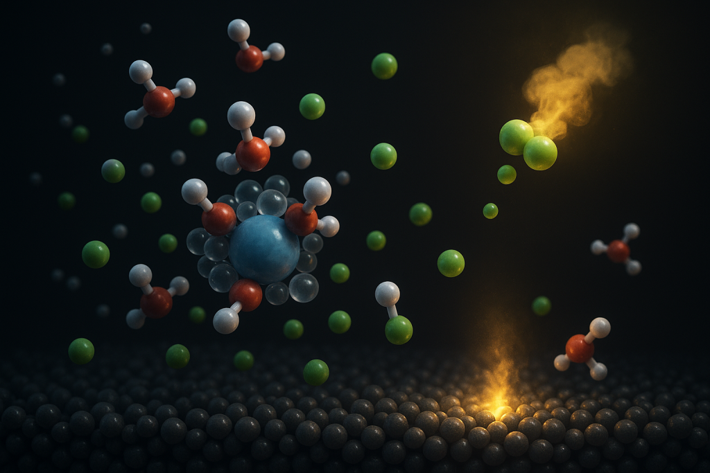 Hydration entropy of cations regulates chloride ion diffusion during electrochemical chlorine evolution